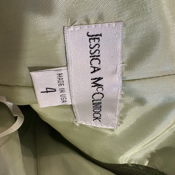 Jessica McClintock Light Green Lace-up Asymmetrical  Dress Renaissance Pixie - Picture 4 of 8